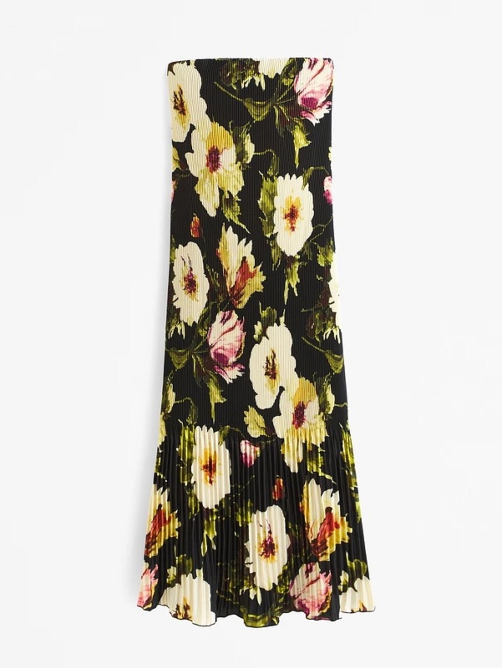 NWT Abercrombie & Fitch Giselle Pleat Release Strapless Midi Dress Floral Medium - Picture 4 of 8
